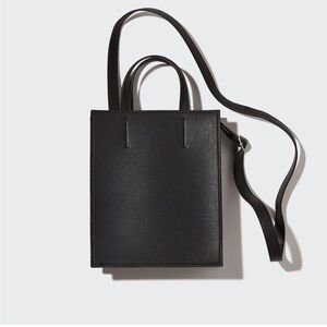 Uniqlo Black Faux Leather Square Shoulder Bag